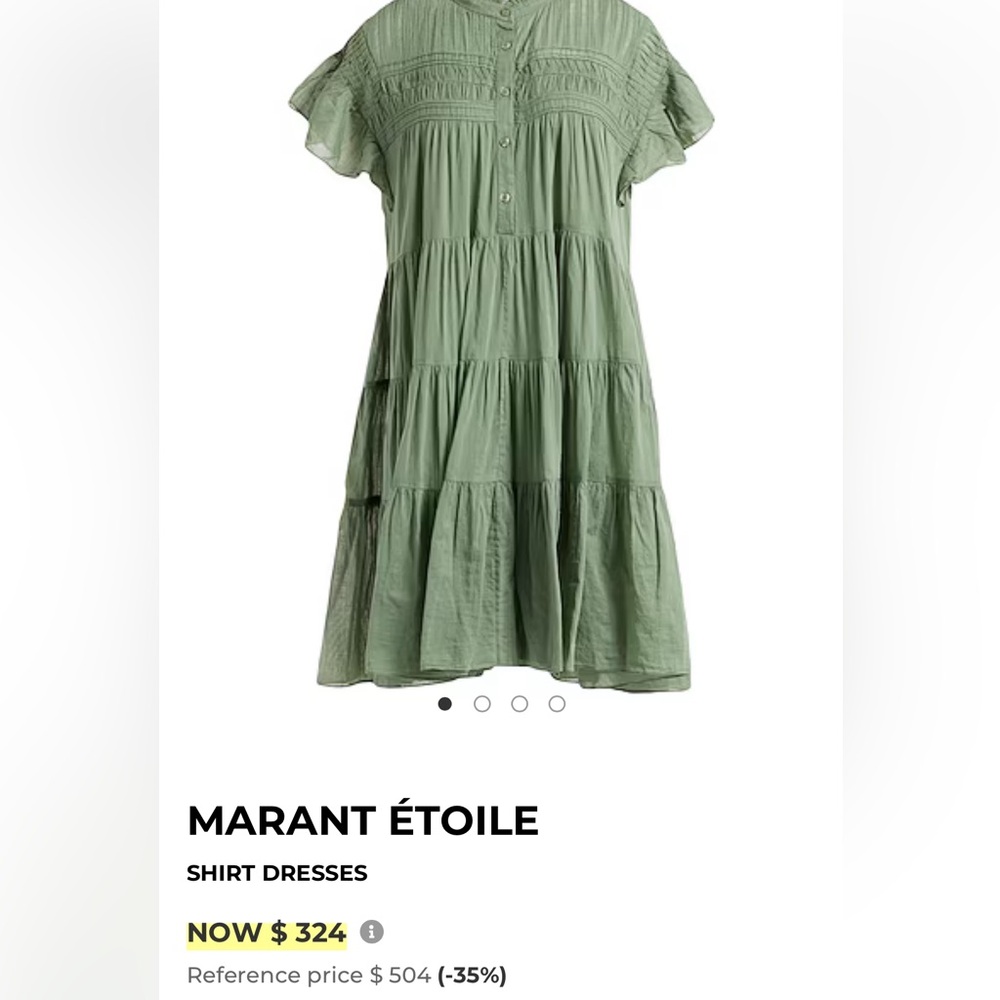 Marant Étoile Sage Green Tiered Mini Dress